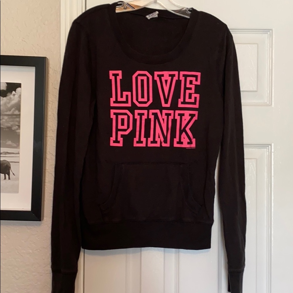 PINK Scoop Neck Sweatshirt with front pocket L